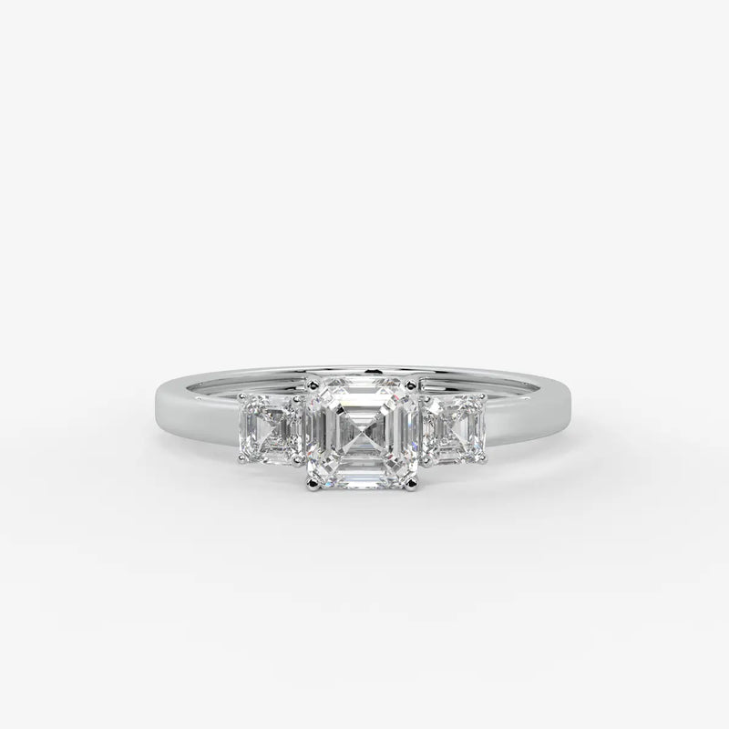 Aureliya Asscher Trio Diamond Ring