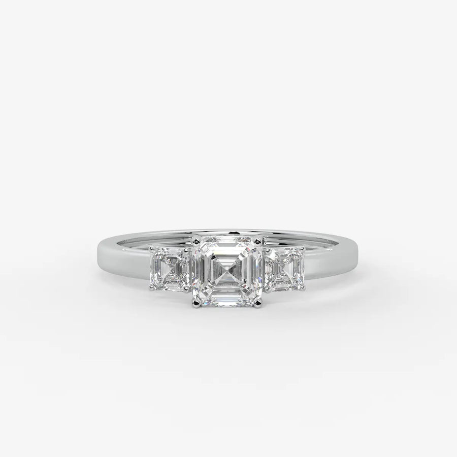 Aureliya Asscher Trio Diamond Ring