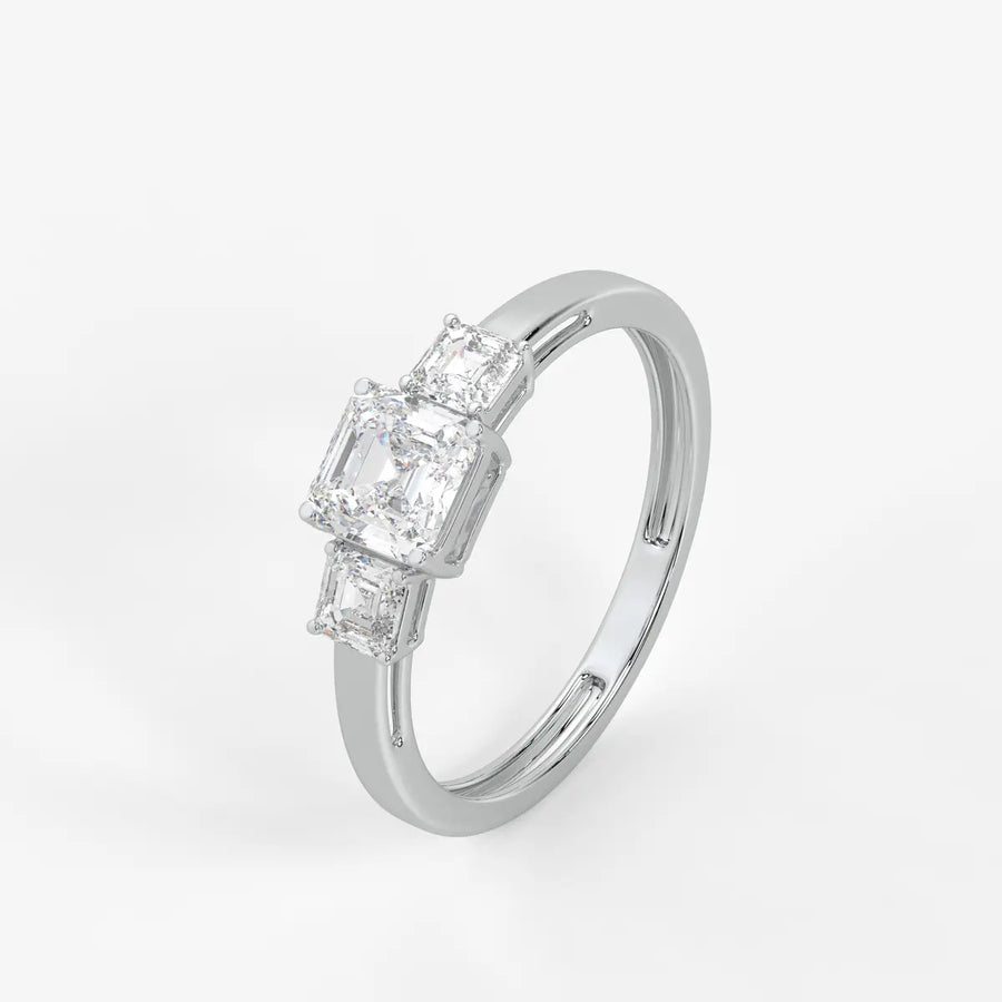 Aureliya Asscher Trio Diamond Ring
