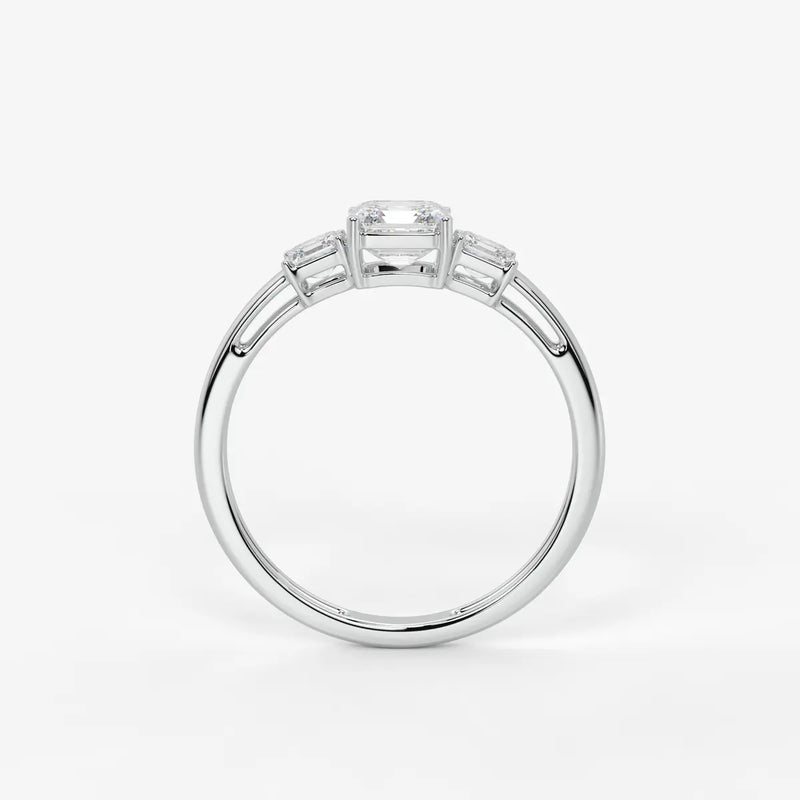 Aureliya Asscher Trio Diamond Ring