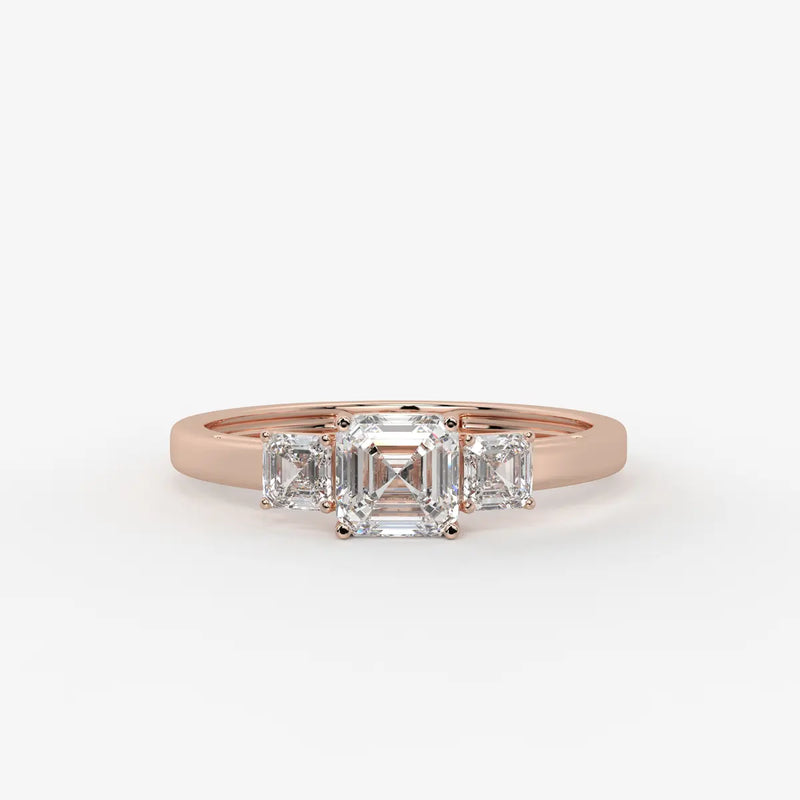 Aureliya Asscher Trio Diamond Ring