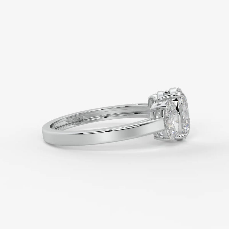 Classic Oval Three-Stone Diamond Ring
