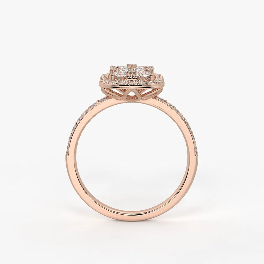 Elysian Cushion Halo Radiant Ring