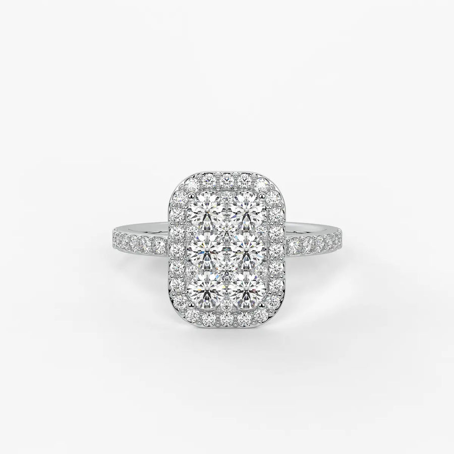 Elysian Cushion Halo Radiant Ring