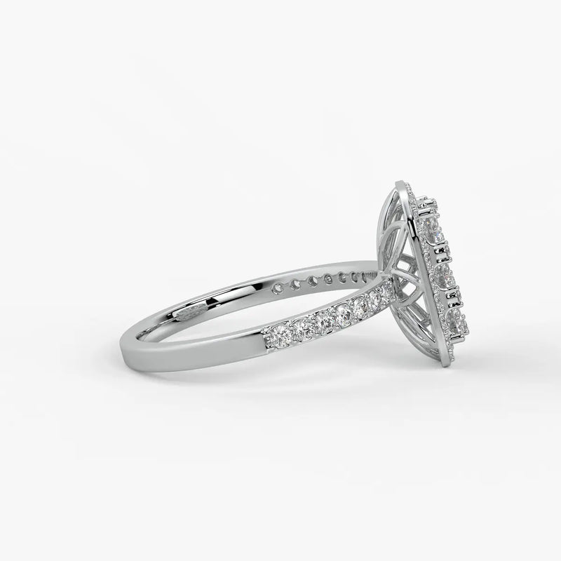 Elysian Cushion Halo Radiant Ring