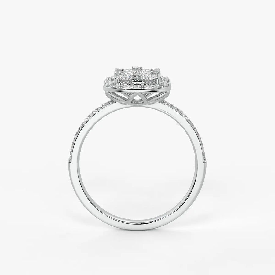 Elysian Cushion Halo Radiant Ring