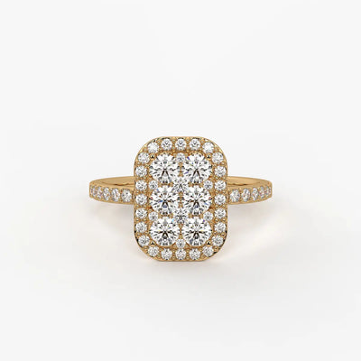 Elysian Cushion Halo Radiant Ring