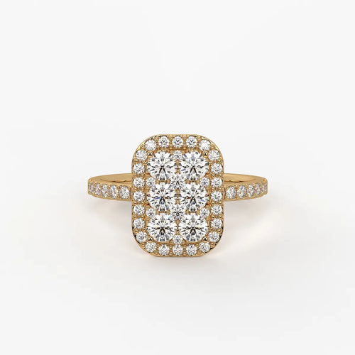 Elysian Cushion Halo Radiant Ring