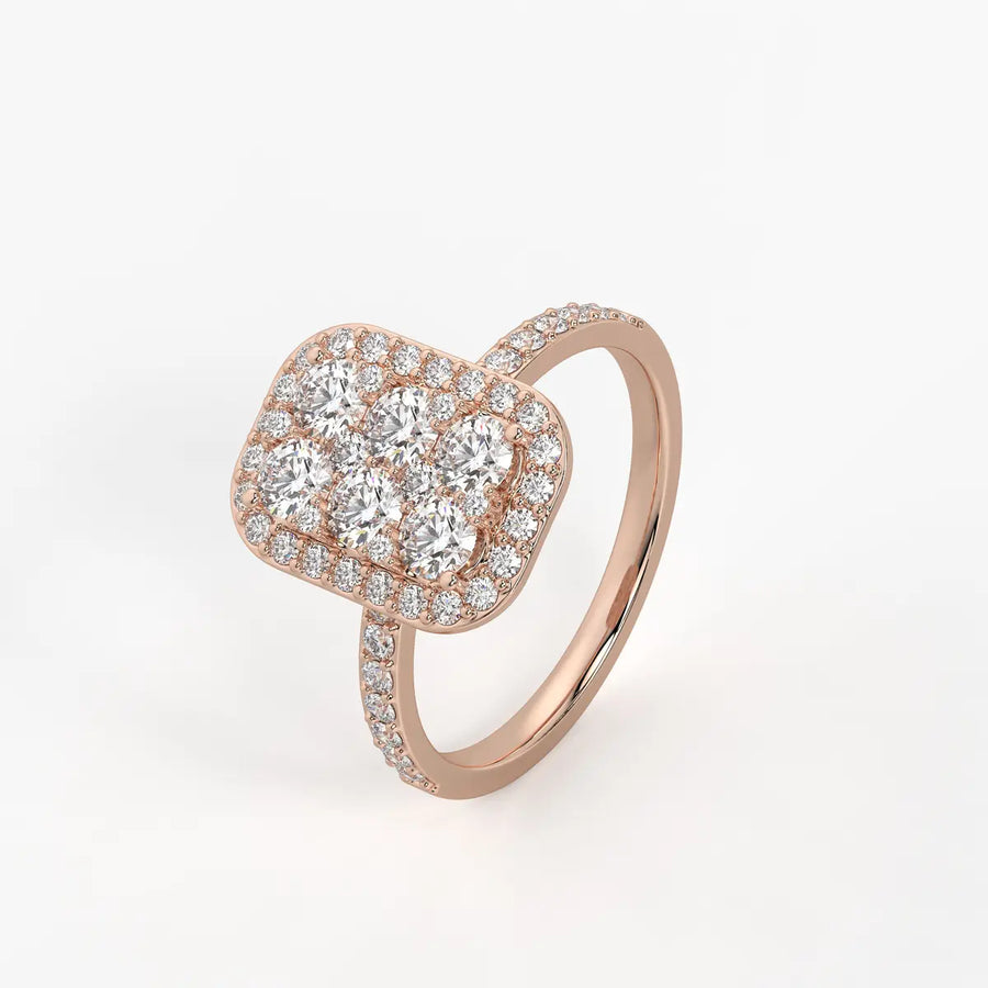Elysian Cushion Halo Radiant Ring