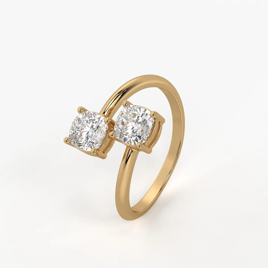 The Seraphina Cushion Twin Ring