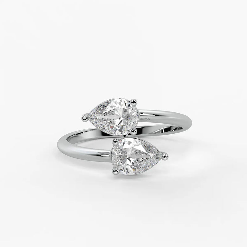 Nyra Twin Pear Bypass Wrap Ring