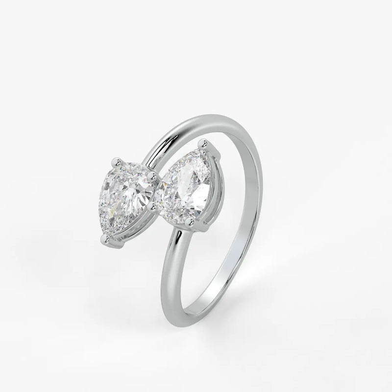 Nyra Twin Pear Bypass Wrap Ring