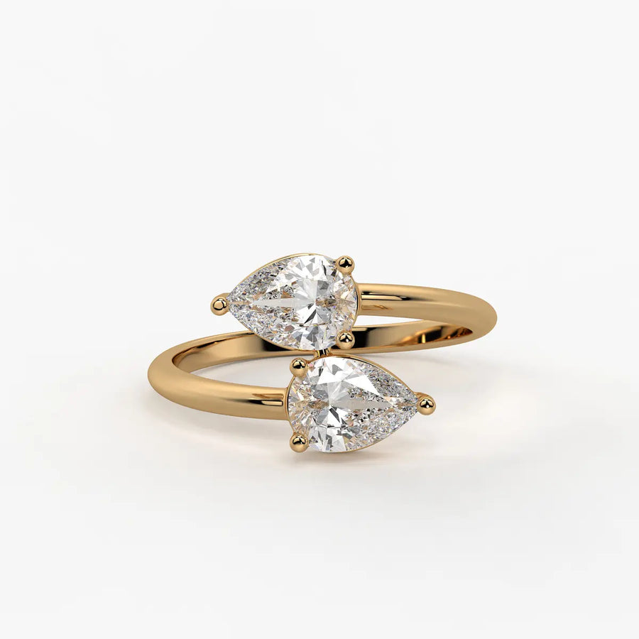 Nyra Twin Pear Bypass Wrap Ring