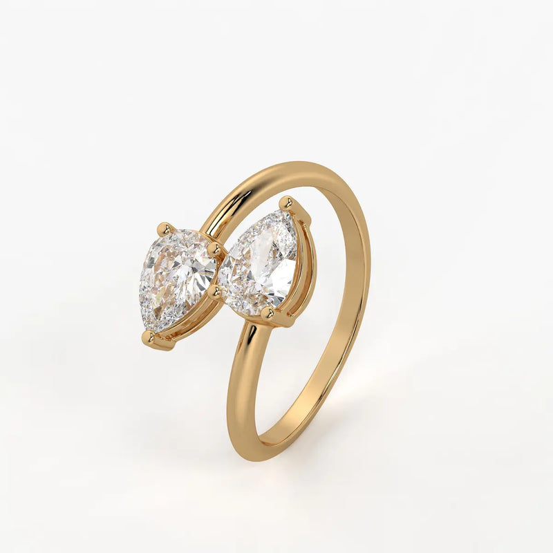 Nyra Twin Pear Bypass Wrap Ring