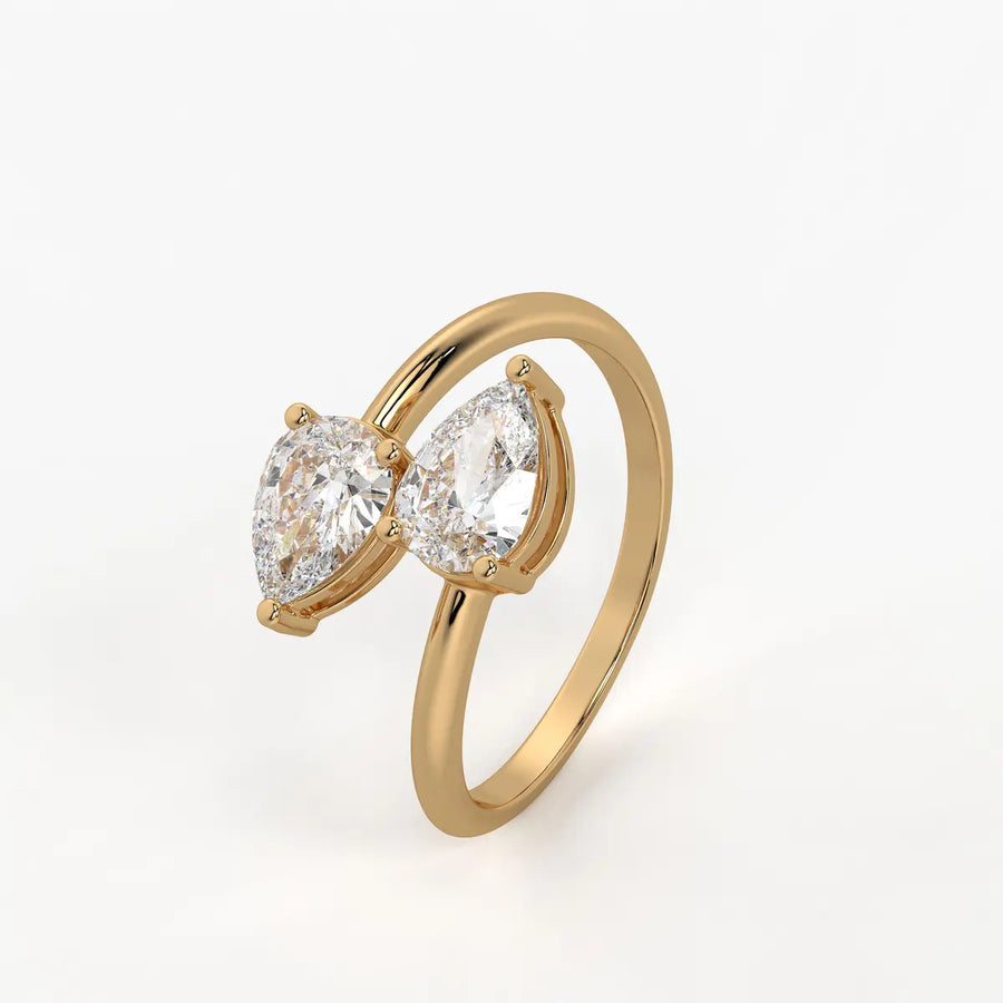 Nyra Twin Pear Bypass Wrap Ring