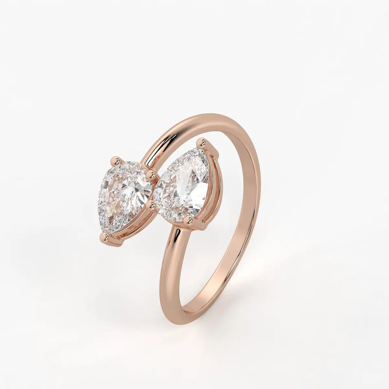 Nyra Twin Pear Bypass Wrap Ring