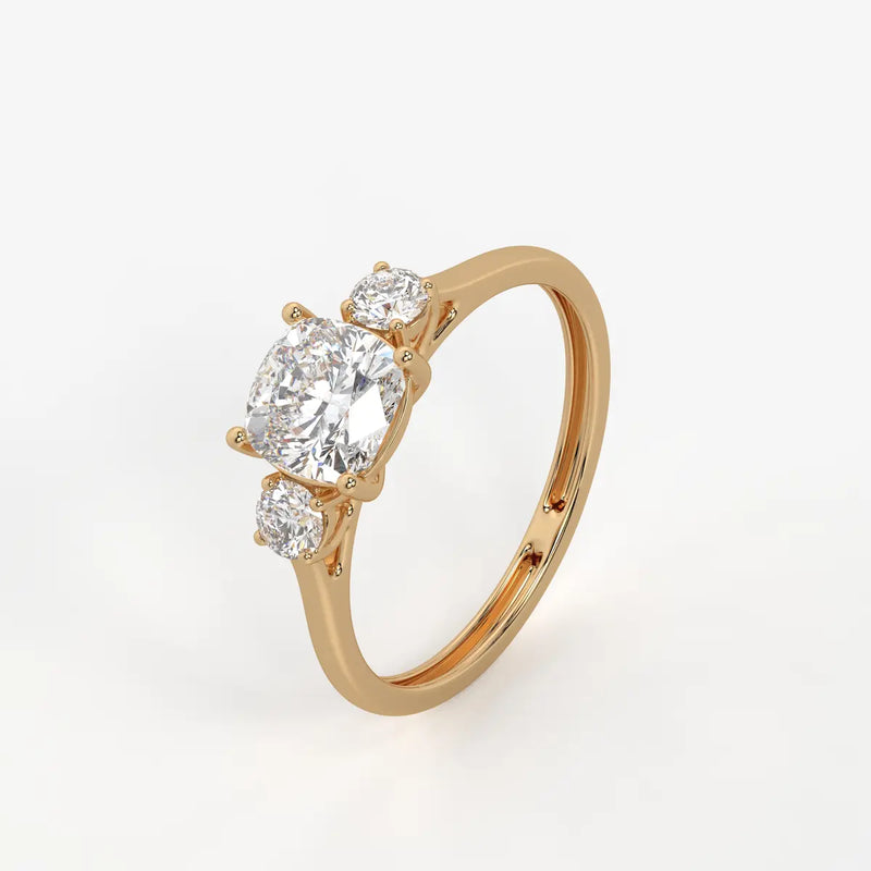 Elysian Cushion Grace Trio Ring