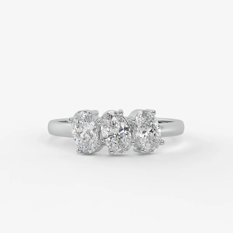 Ovalis Trio Gleam Diamond Statement Ring