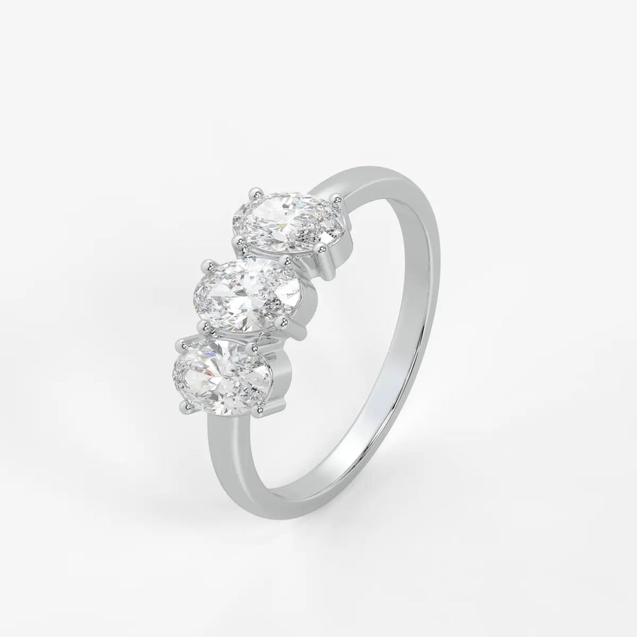 Ovalis Trio Gleam Diamond Statement Ring