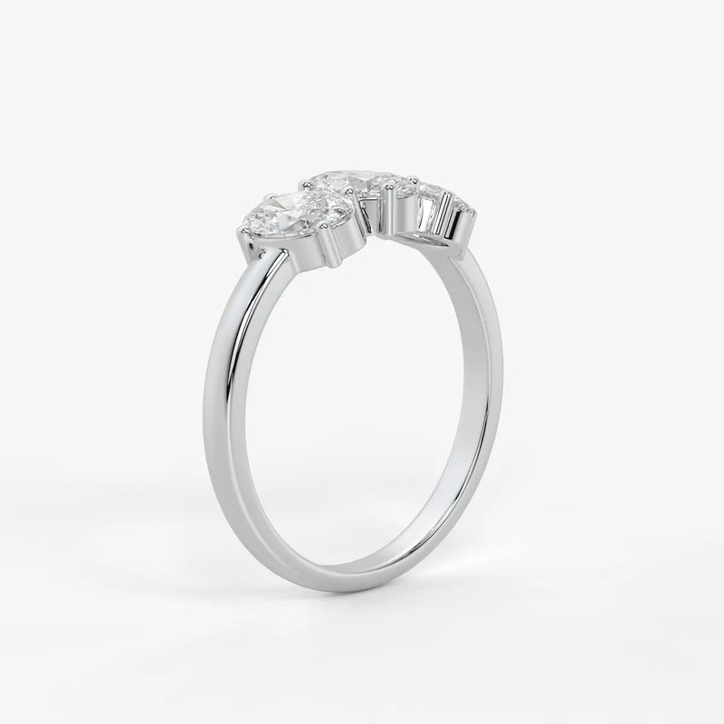 Ovalis Trio Gleam Diamond Statement Ring