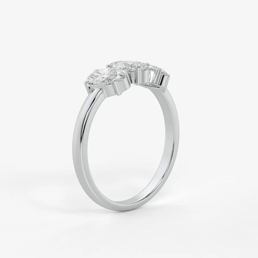 Ovalis Trio Gleam Diamond Statement Ring