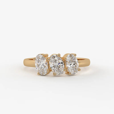Ovalis Trio Gleam Diamond Statement Ring