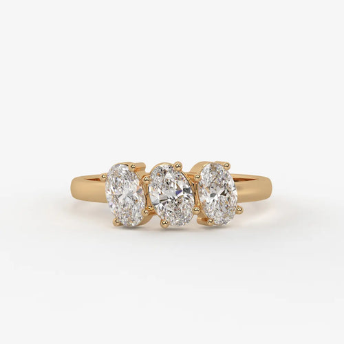 Ovalis Trio Gleam Diamond Statement Ring