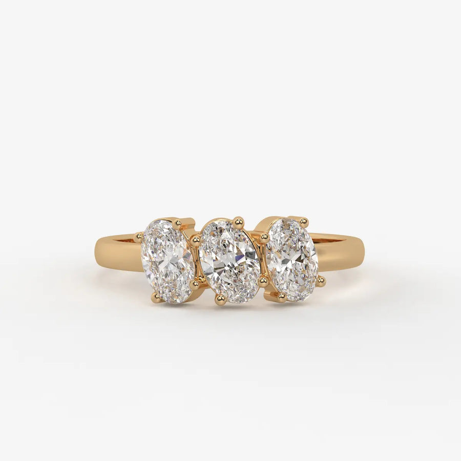 Ovalis Trio Gleam Diamond Statement Ring