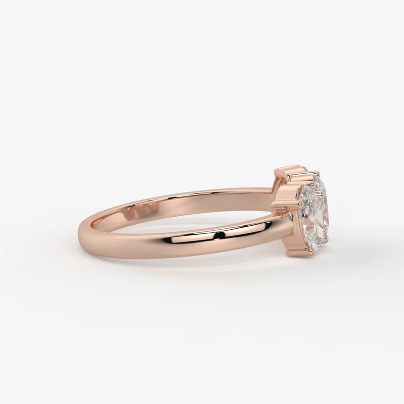 Ovalis Trio Gleam Diamond Statement Ring