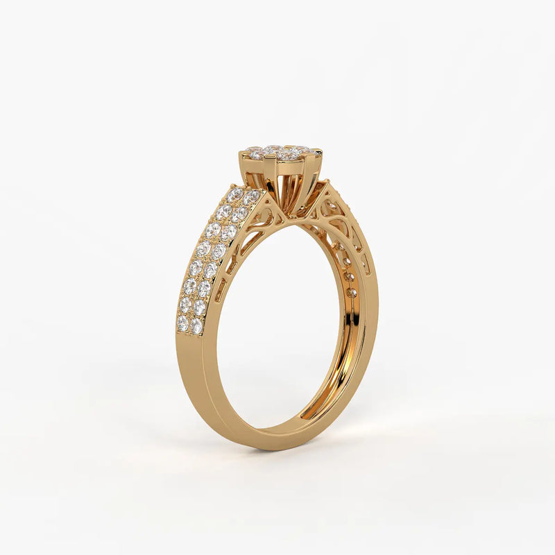 Lunara Petal Cluster Diamond Ring