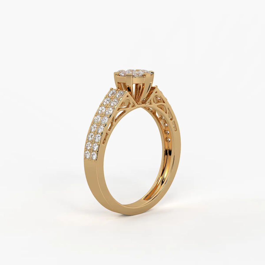 Lunara Petal Cluster Diamond Ring