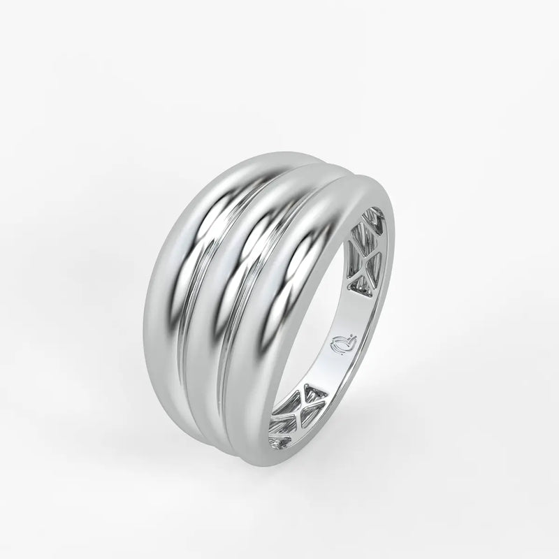 Rounded Triple Band Ladies Ring