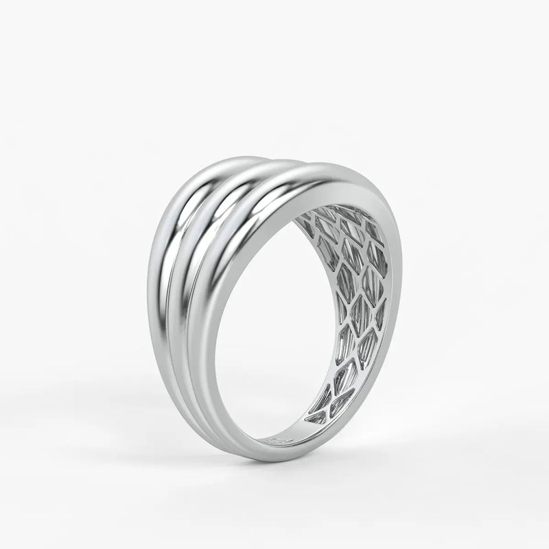 Rounded Triple Band Ladies Ring