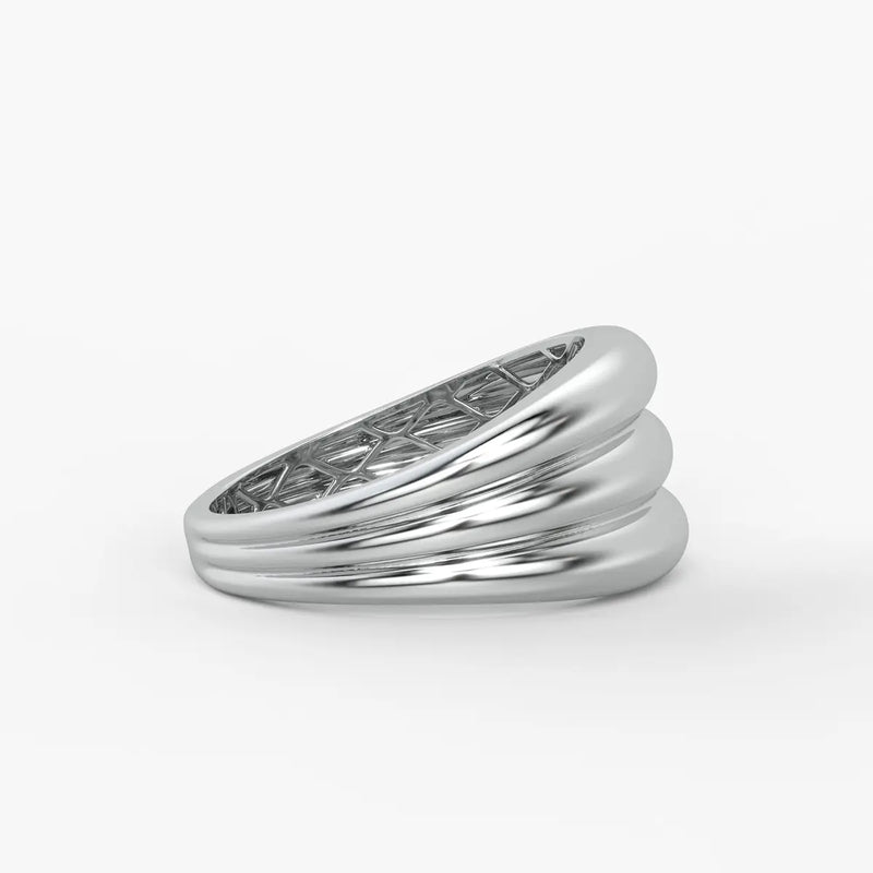 Rounded Triple Band Ladies Ring