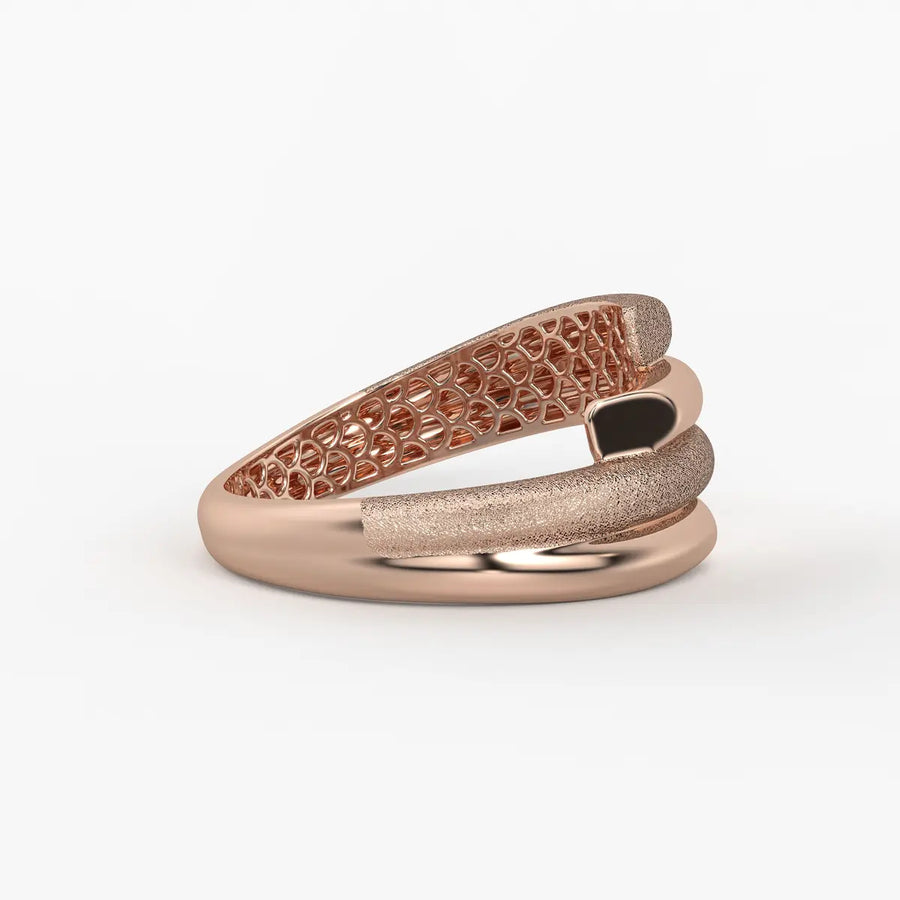 Dual Curve Crossover Ladies Ring