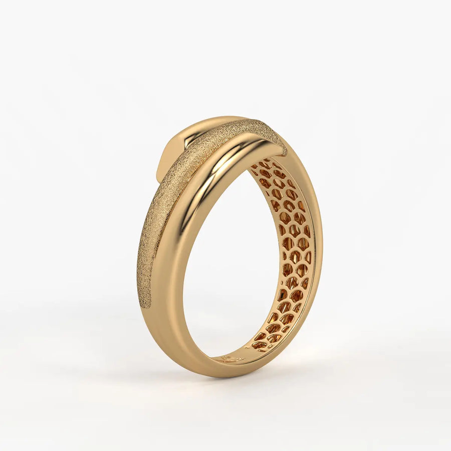 Dual Curve Crossover Ladies Ring