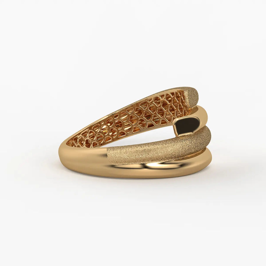 Dual Curve Crossover Ladies Ring