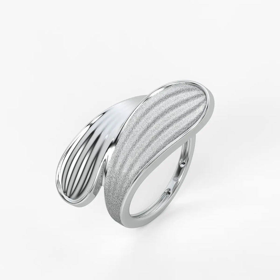 Wave Panel Statement Ladies Ring