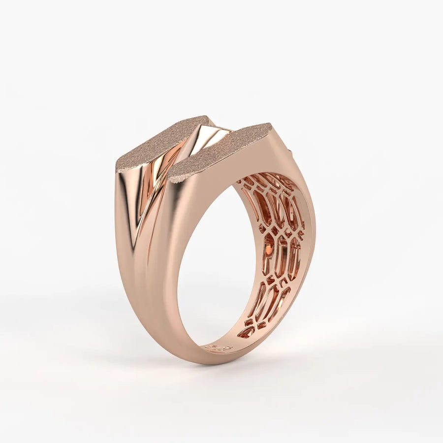 Textured Panel Statement Ladies Ring