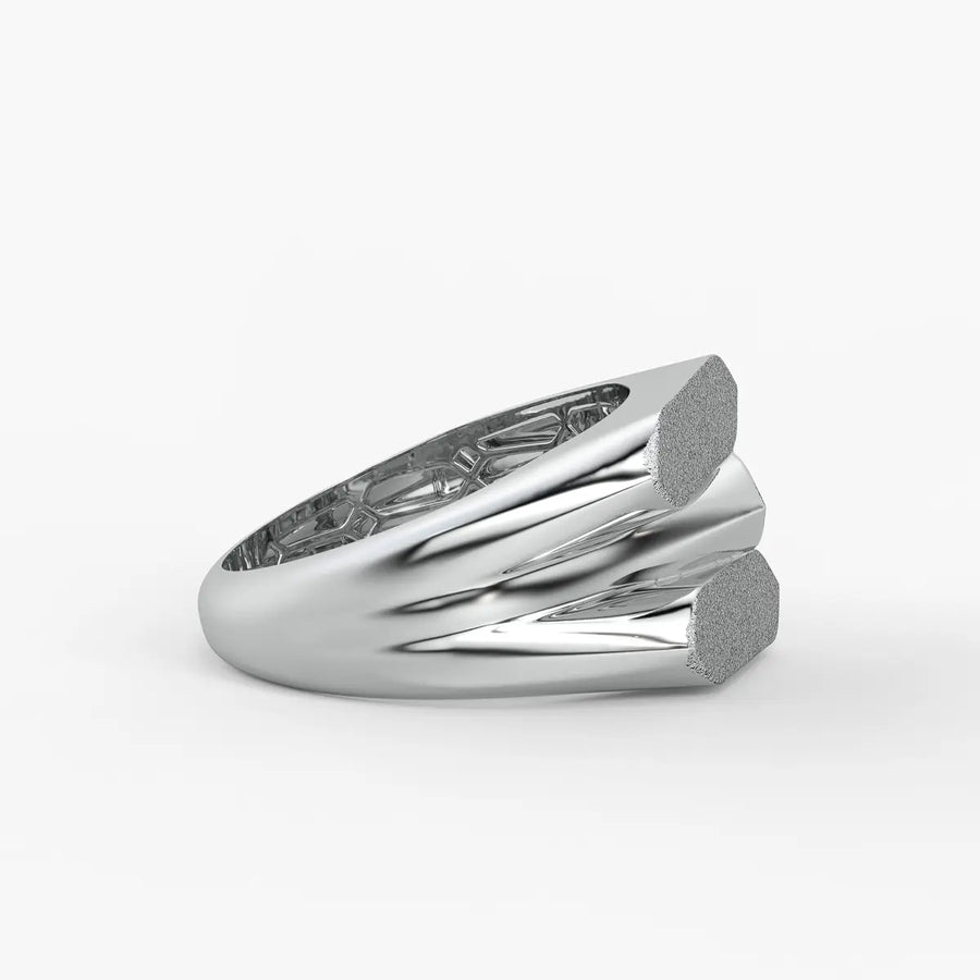 Textured Panel Statement Ladies Ring