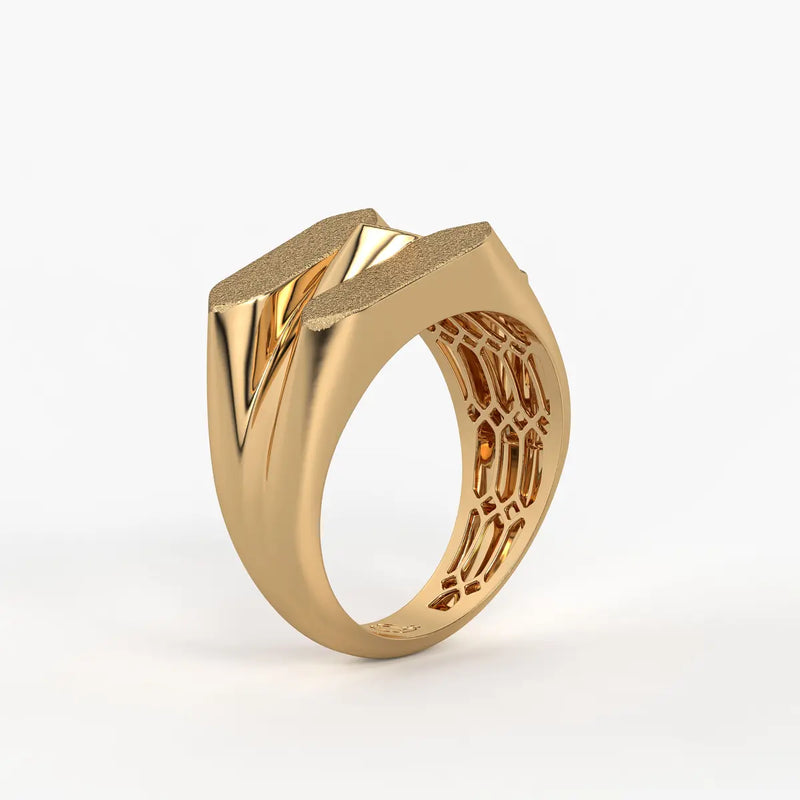 Textured Panel Statement Ladies Ring