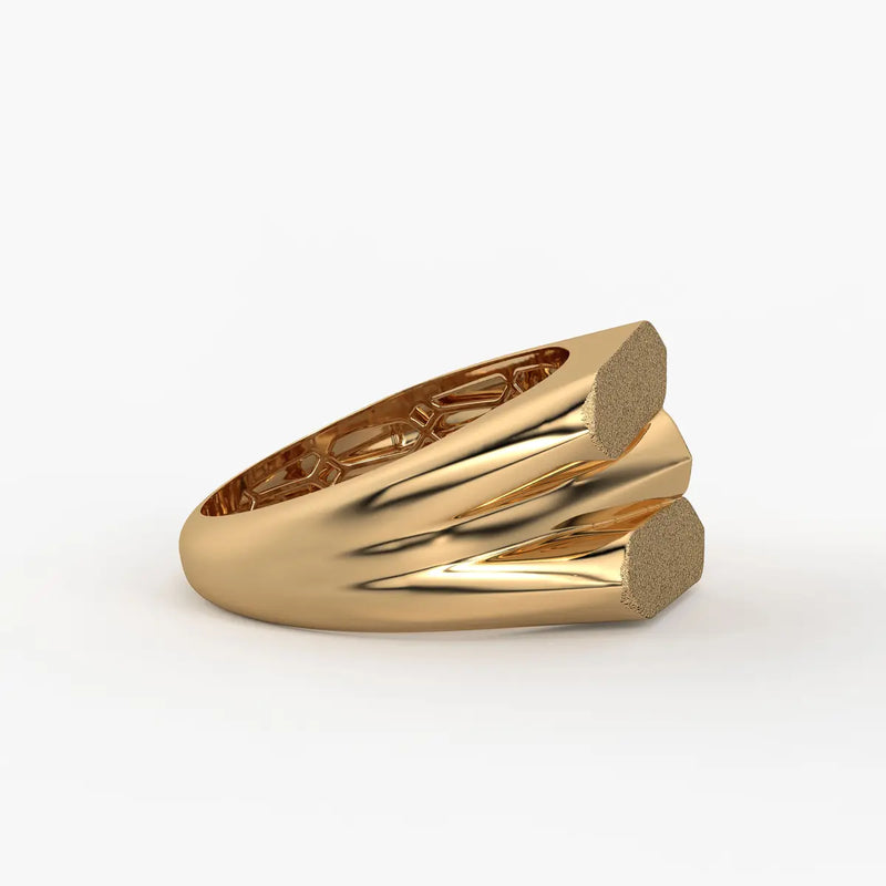 Textured Panel Statement Ladies Ring