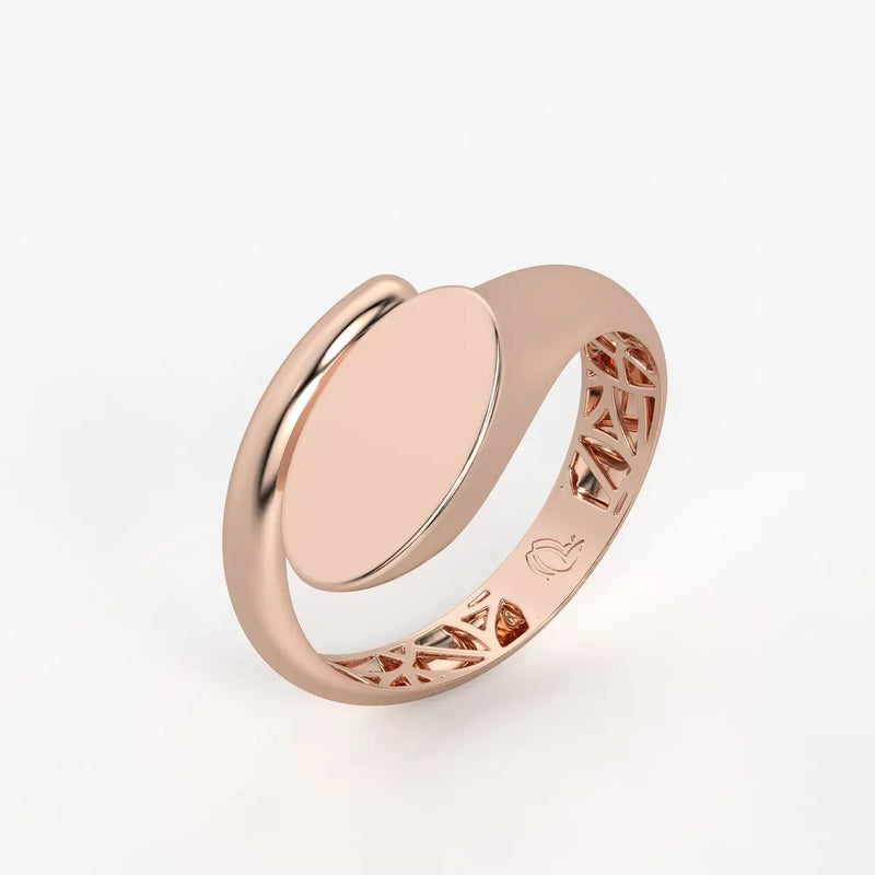 Oval Disc Statement Ladies Ring