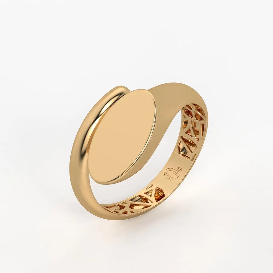 Oval Disc Statement Ladies Ring