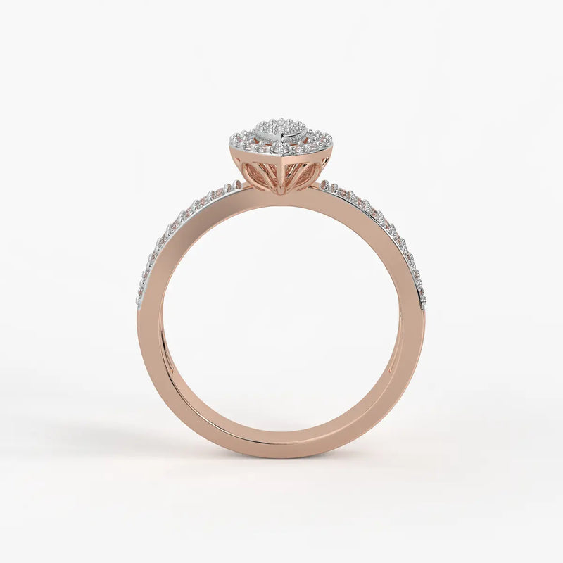 Marquise Halo Split-Shank Ladies Ring