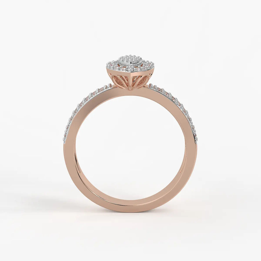 Marquise Halo Split-Shank Ladies Ring