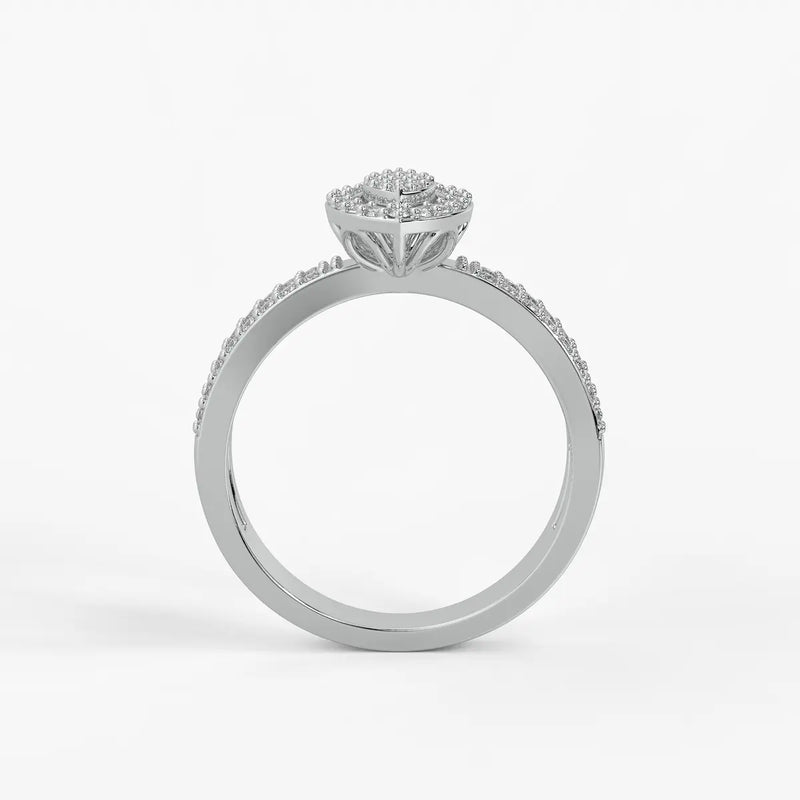 Marquise Halo Split-Shank Ladies Ring