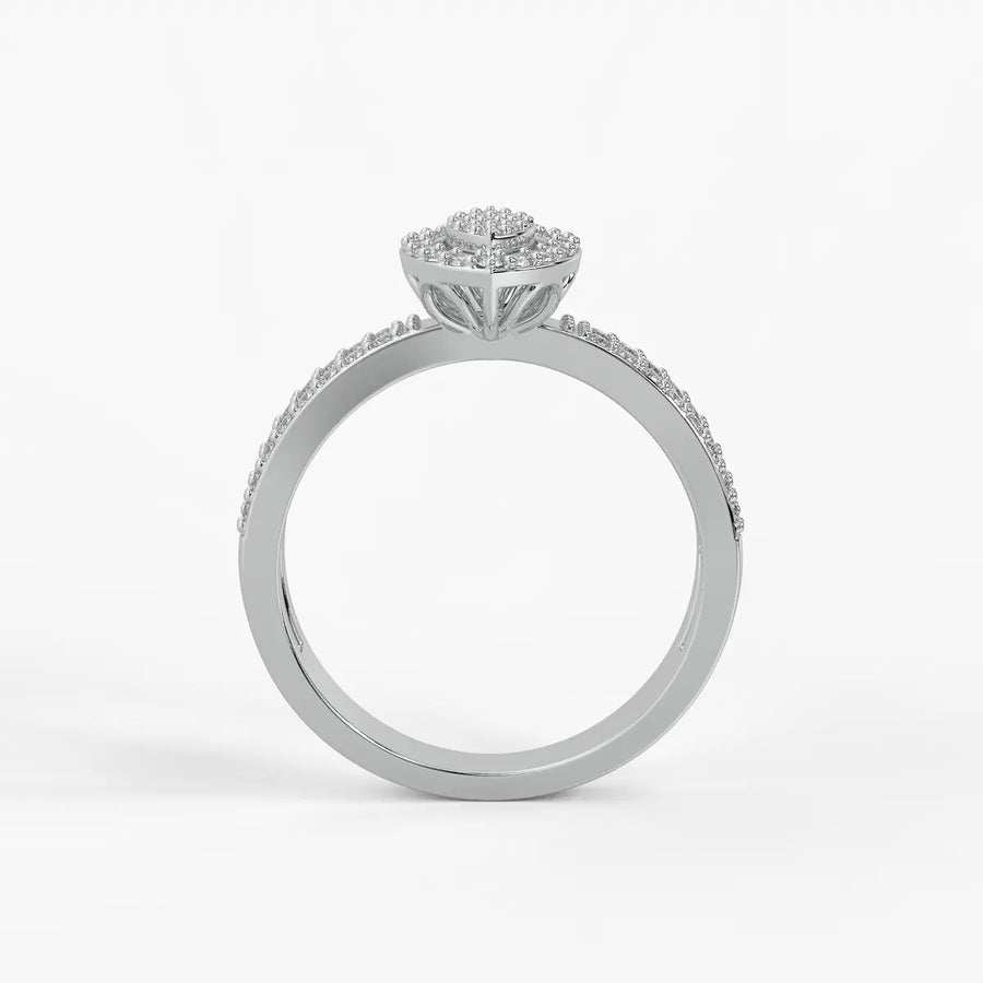 Marquise Halo Split-Shank Ladies Ring