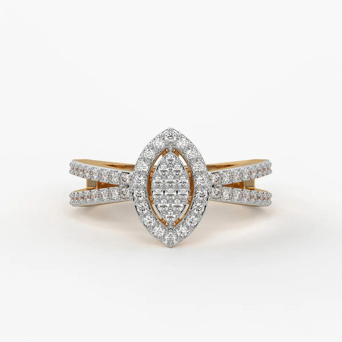 Marquise Halo Split-Shank Ladies Ring