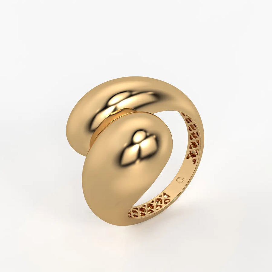 Double Disc Wrap Ladies Ring